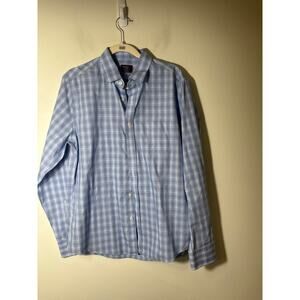 Men's Untuckit Blue Plaid Long Sleeve Cotton Button Down Shirt Sz M